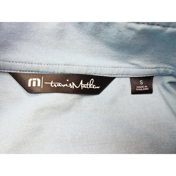 Travis Mathew Size Small Men 1/4 Zip Side Pocket Blue Long Sleeve Activewear Top - Picture 4 of 10